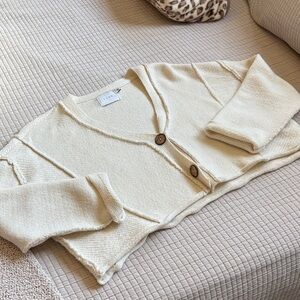 Lush Cream Button-Up Cardigan